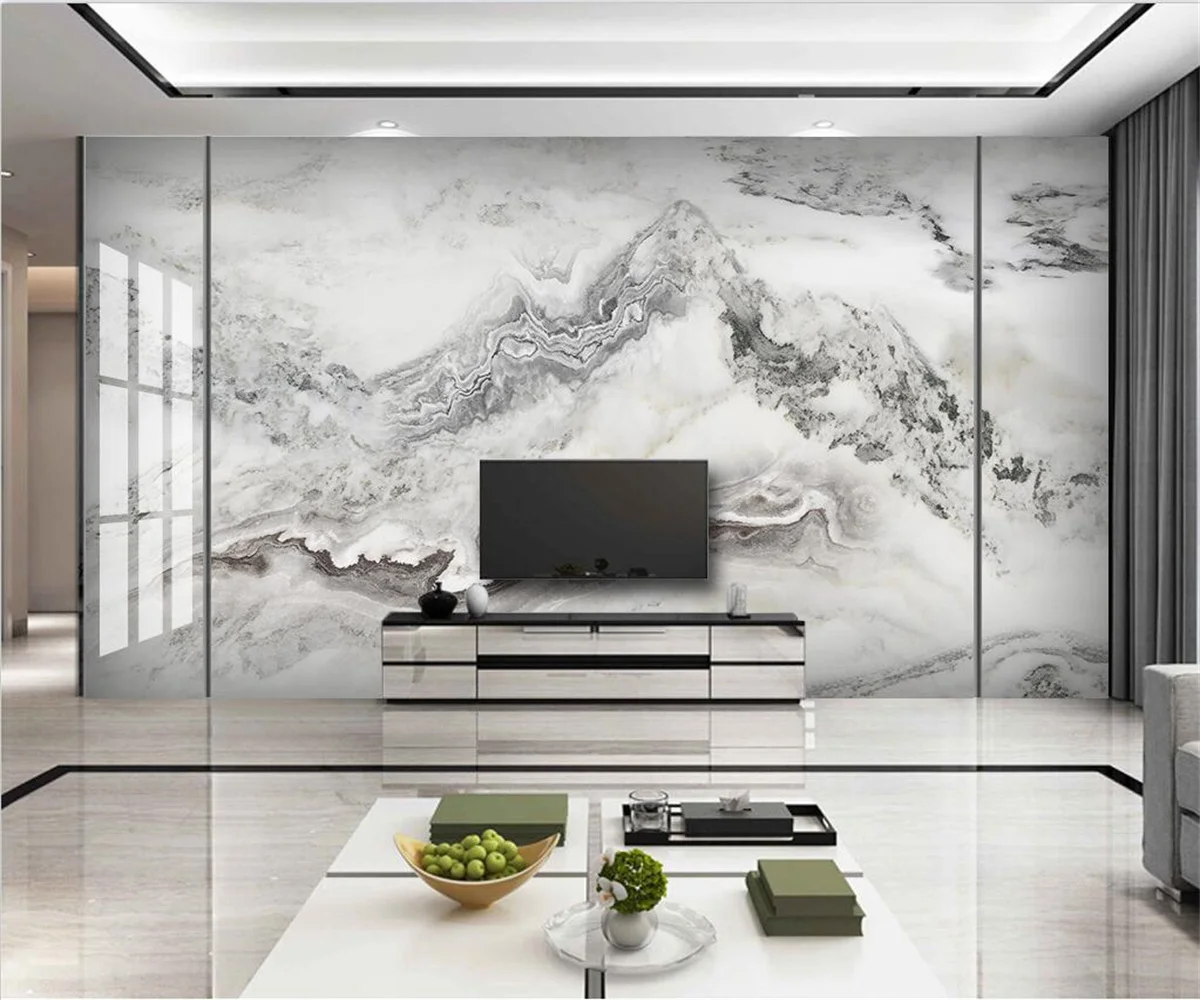 Customized Size Mural Large HD Marble Pattern Photo Wallpaper Landscape Stone Background Decorative Painting marble 3d wallpaper