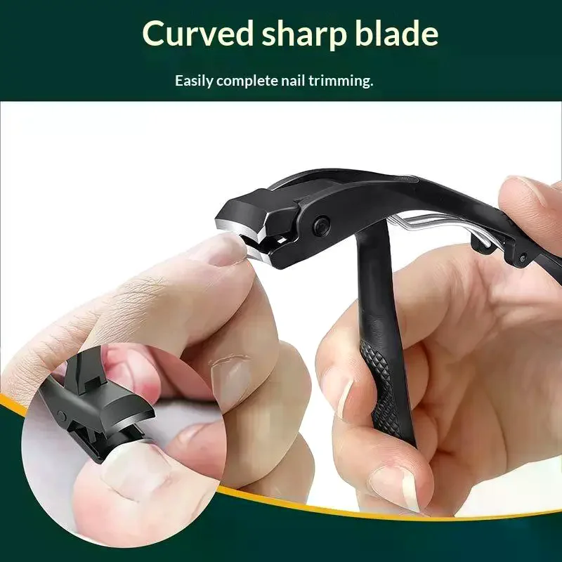 Large And Thick Hard Nail Clippers: Adult-Specific Anti-Splash Widened Blade Design Trim Gray Nails