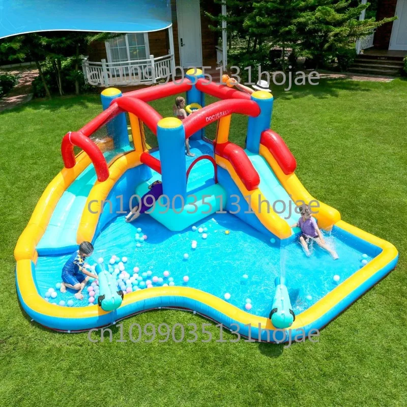 

Oxford Cloth Children's Trampoline Inflatable Castle Indoor and Outdoor Trampoline Slide Combination