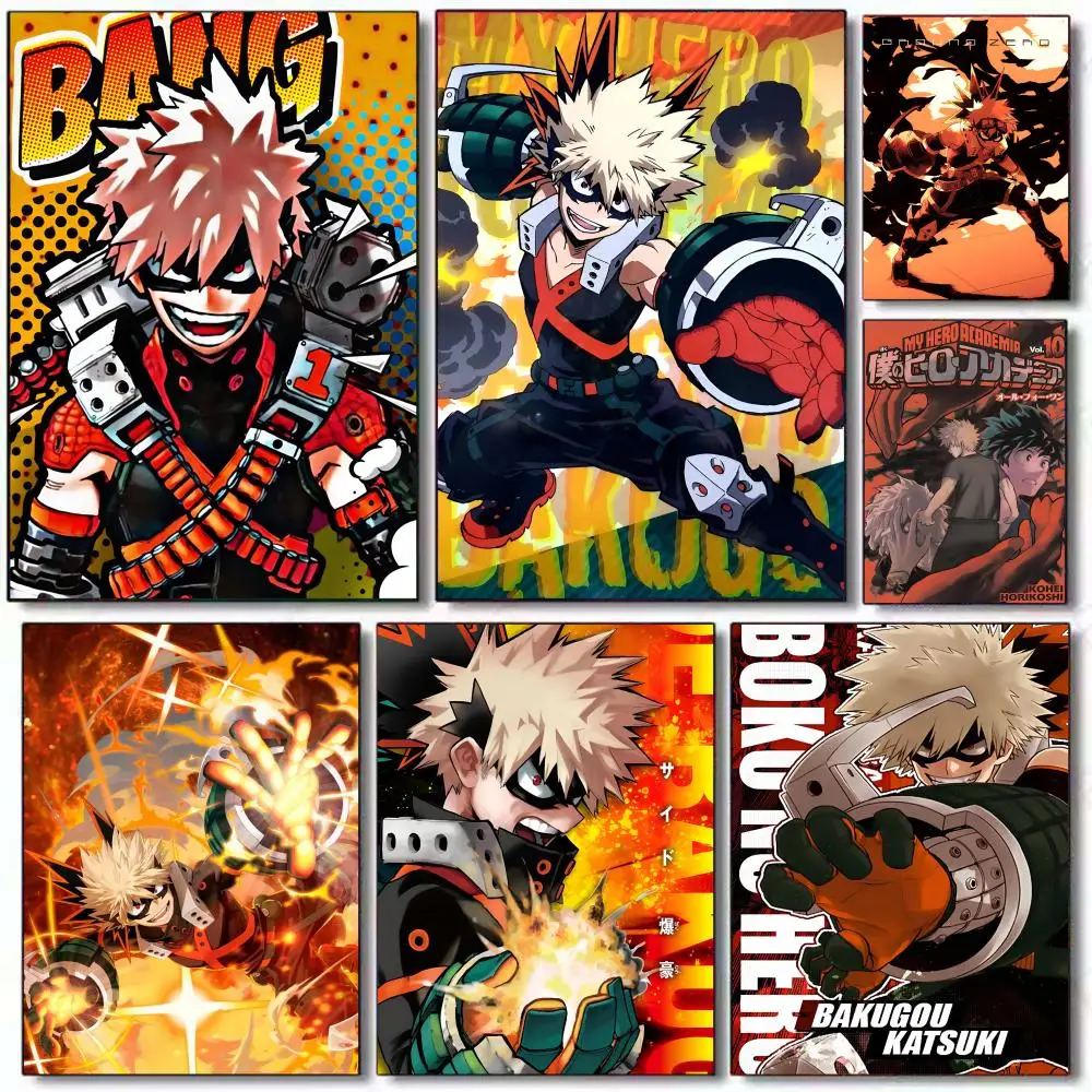 Anime B-Bakugo Katsuki Poster Weihnachtsgeschenke Dekoration für Zuhause, Restaurant, Büro, Weltraum, Wandkunst