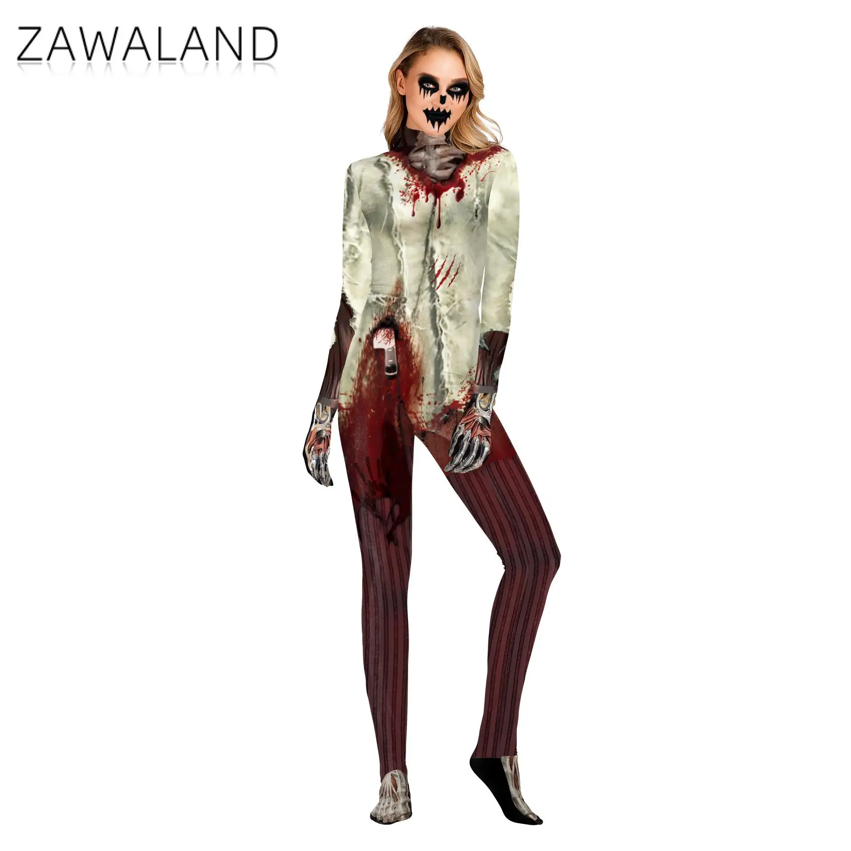 Frauen's Zentai Halloween Cosplay Kostüm Catsuit Vampire Spielen Kostüm Body Karneval Kleidung Zombie Overall Anime Dess