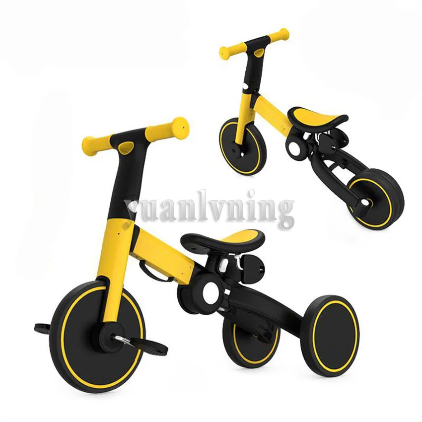 Multifunctional Baby Balance Bike For 1-5 Year Old Kid Pre-School First Birthday Gifts Folding Toddler Bikes With Push Handle