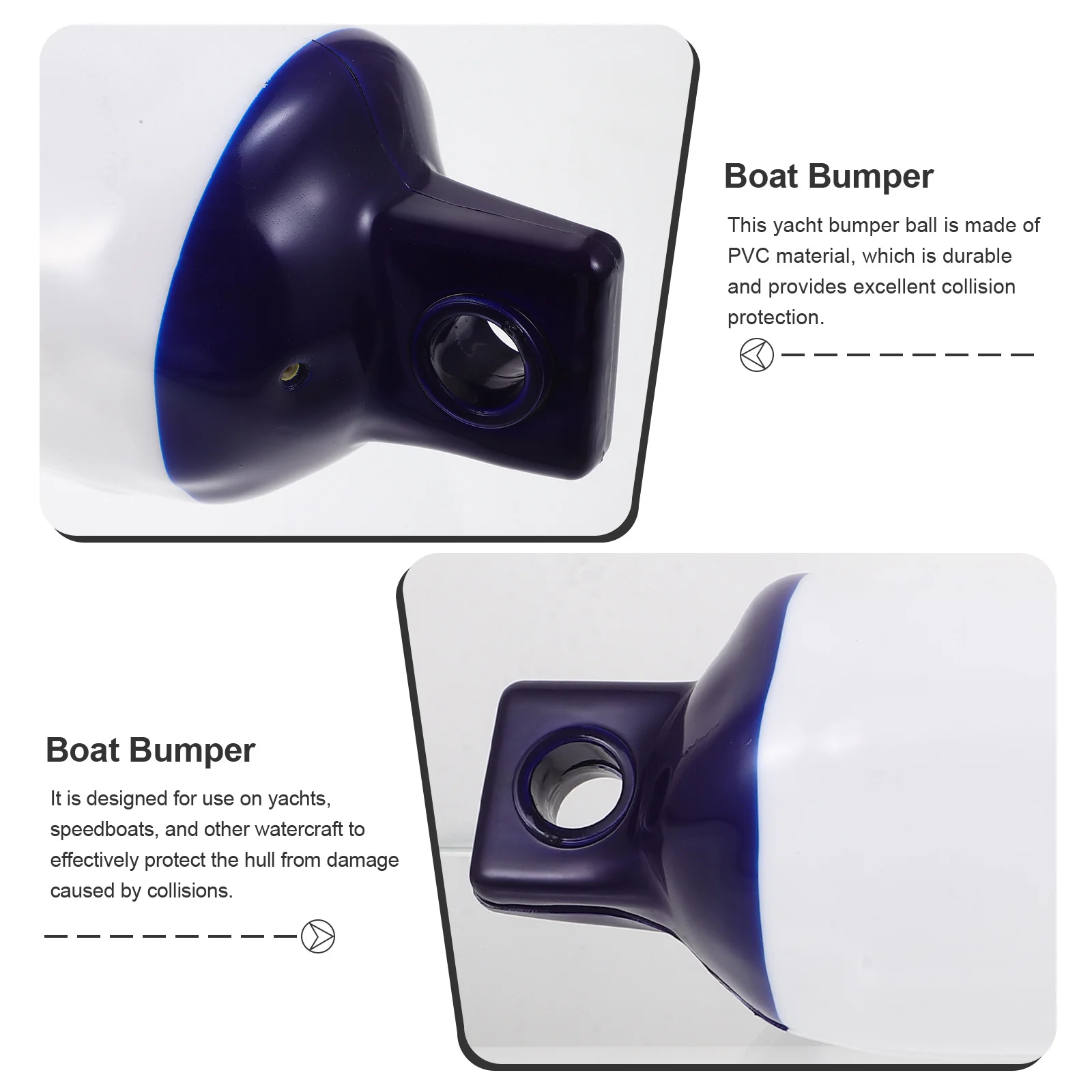 อุปกรณ์กันกระแทกเรือยอชท์แบบเป่าลม ทำจากพีวีซีสีขาว สำหรับป้องกันตัวเรือ อุปกรณ์เสริมทางทะเล