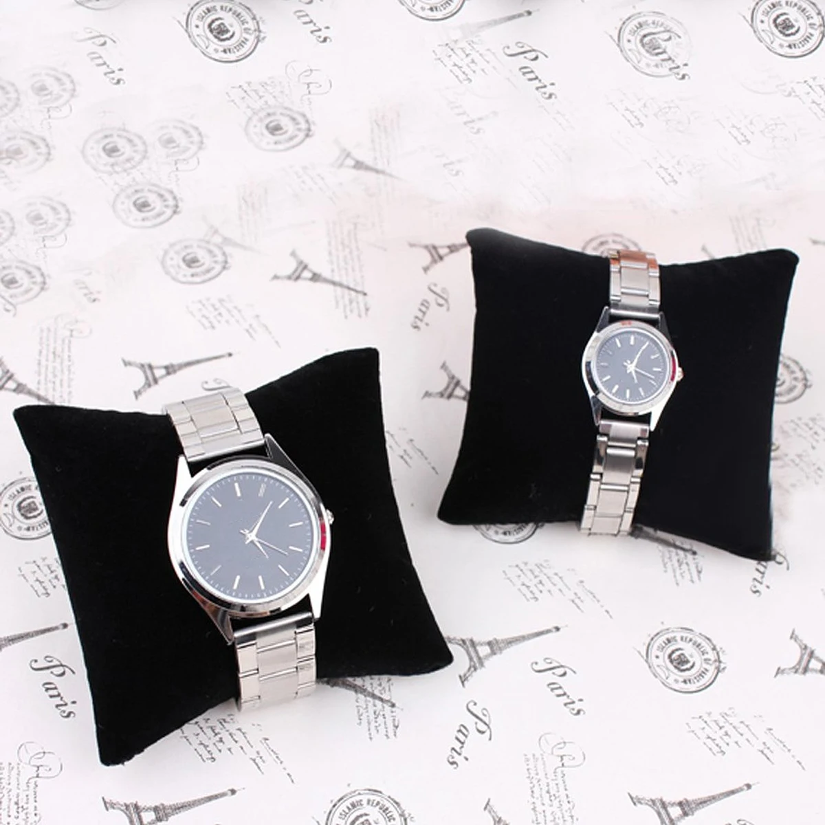 

5pcs Black Soft Mini Display Cushion For Watches Bracelets Jewelry Storage Small Size 3.1X3.1X1.4Inch Compact Countertop