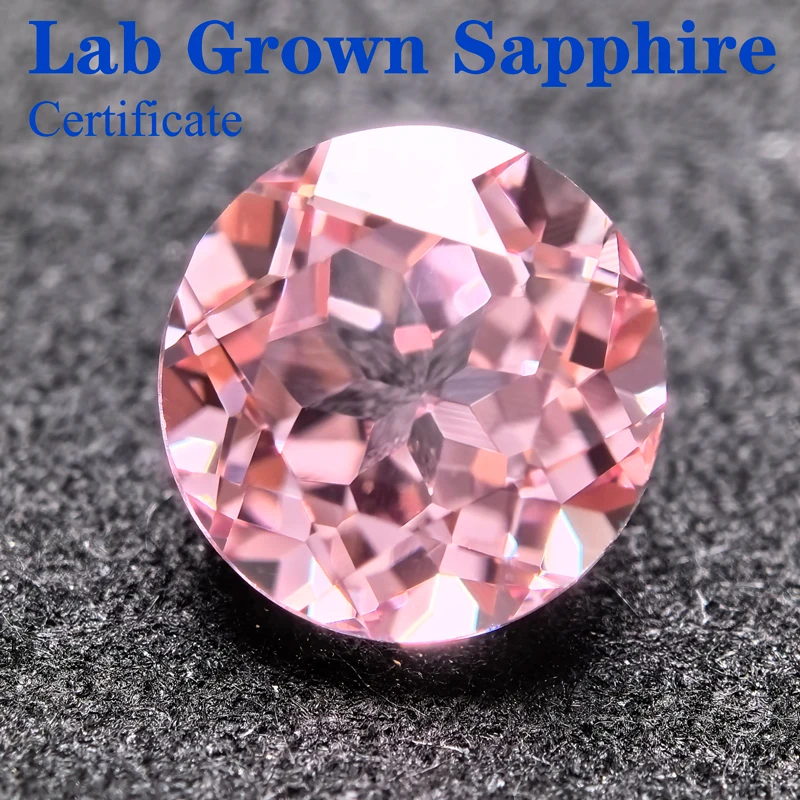 

Top Lab Grown Sapphire Circular Cherry blossom powder VVS1 Charms Beads Diy Jewelry Making Materials Selectable AGL Certificate