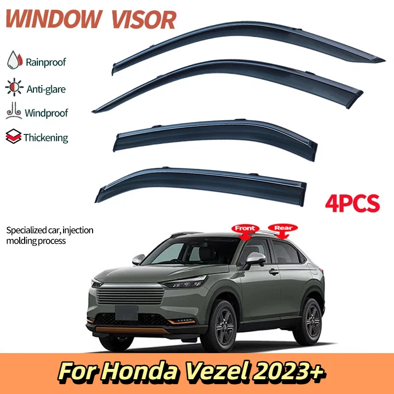 

Для Honda Vezel 2023+ оконный козырек, боковой дефлектор ветрового козырька от солнца и дождя