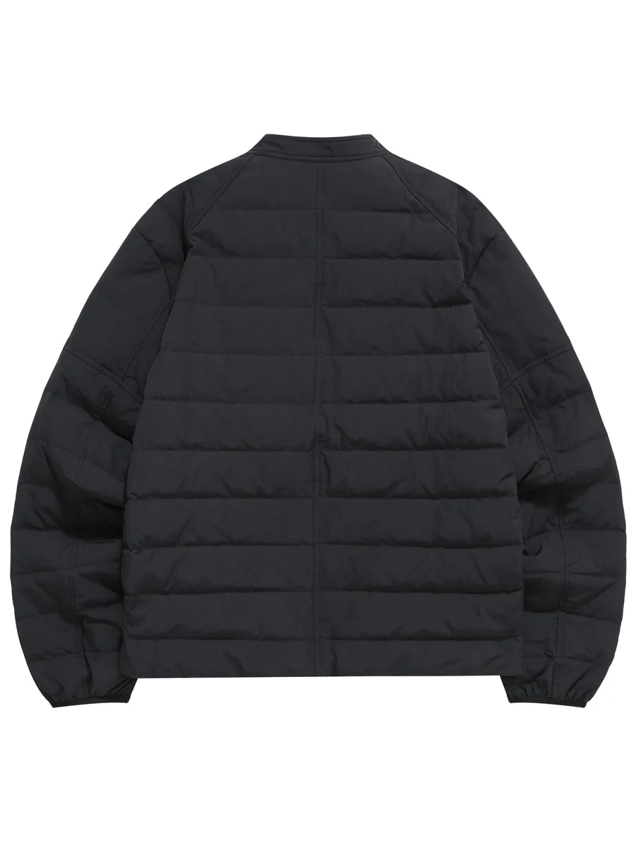 AC embroidered ribs simple and light down jacket zipper jacket