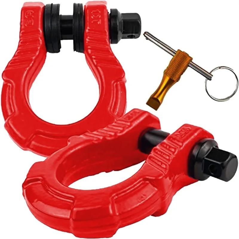 

UBER Shackles with Anti-Theft Lock - 80,000 Lbs (40 T) Strength - Connect Tow Strap or Winch Line for Off-Road Recovery