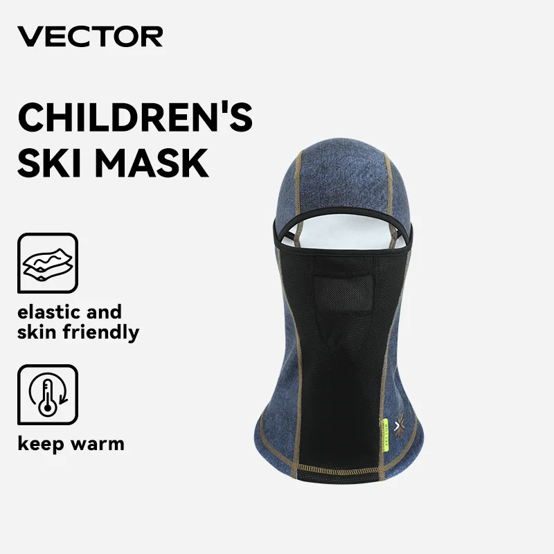 VECTOR Children Winter Cycling Mask Fleece Thermal Keep Warm Windproof Cycling Face Mask Balaclava Ski Mask Fishing Skiing Hat