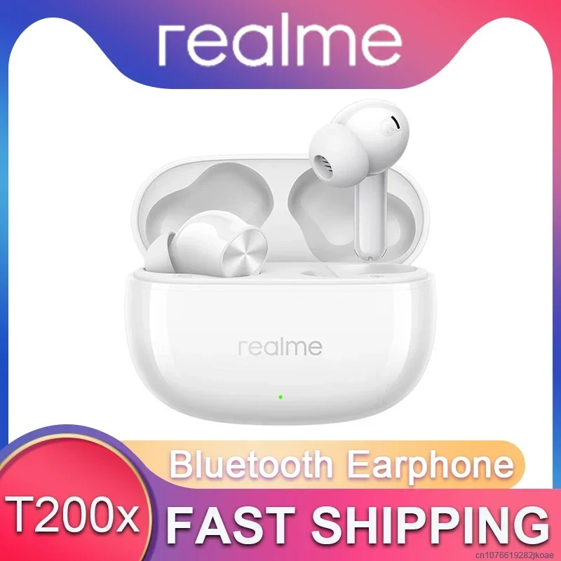 Original realme Buds T200X Earphones Wireless Bluetooth 5.4 Convenient Headphones Stereo Active Noise Reduction Earbuds IP55