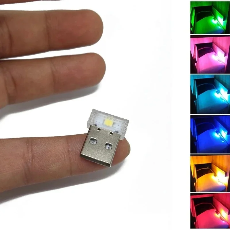 1/2/3pcs USB LED Car Light Auto Interior Atmosphere Light Emergency Lighting Light Auto Colorful Decorative Lamp Car Accessory