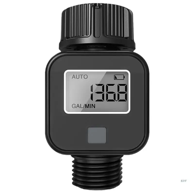 Water Flow Meter, Measure Gallon/Liter Consumption and Flow Rate for Outdoor Garden Hose Watering Water Tanks Filling