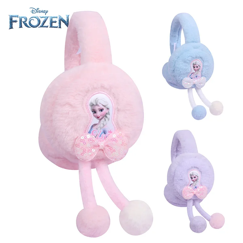 มินิโซ ดิสนีย์มัฟฟินหูเด็กในฤดูใบไม้ร่วงและฤดูหนาวเด็กผู้หญิงที่อบอุ่นพับหูอุ่นผ้าหุ้มหูตุ๊กตาผ้ากำมะหยี่นักเรียนลมและหนาว