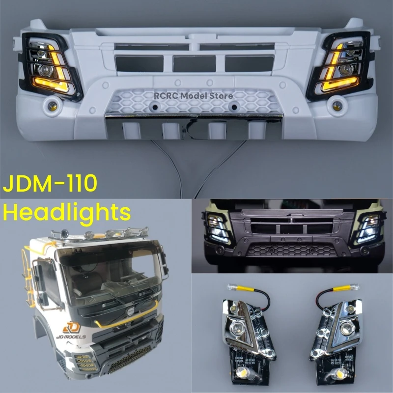 

1/14 RC Truck FMX Headlight Taillight JDM-110 LED For JDMODEL Cab Kit 1/14 RC Tractor Truck JDM Parts For Volvo Toy Accessories