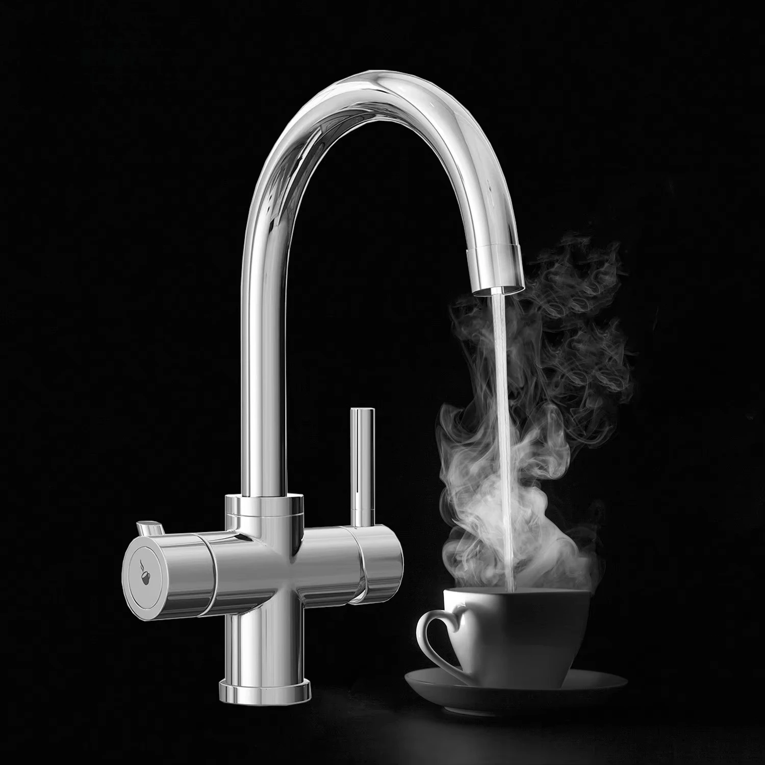 

Modern Two Handle 3 In1 Boiling Brass Kitchen Taps Instant Boiling Water Tap Hot Cold Mixer Water Filtration Tap and Faucets