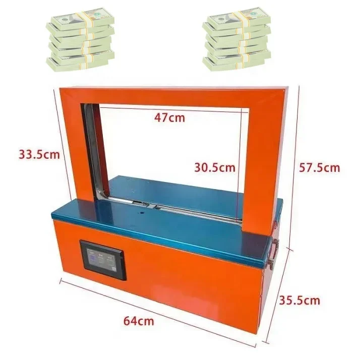 automatic money banknote strapping binding machine banknote bundles wrapping banding strapping machine