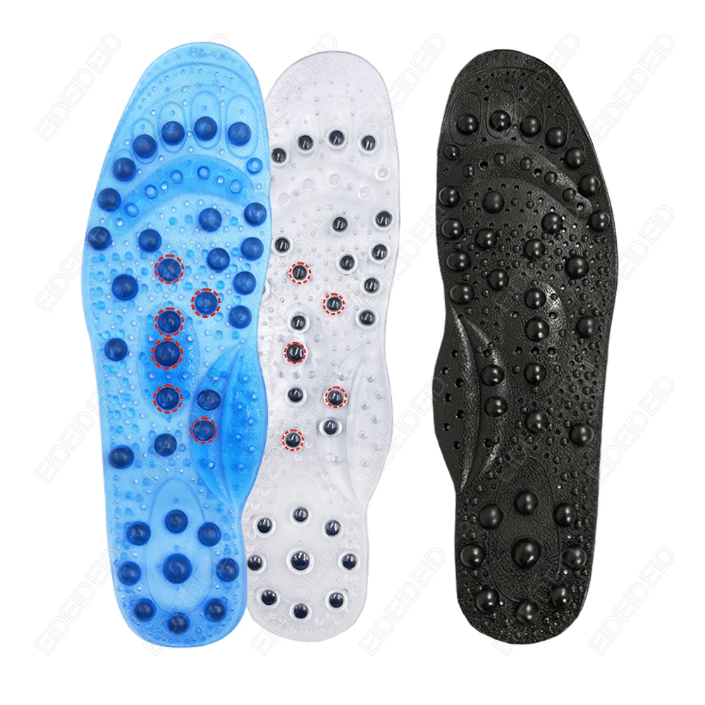 1 Pair Magnetic Therapy Insoles Enhanced Upgrade 68 Magnets Advanced Foot Acupressure Shoes Pads Massage Slimming Insoles Unisex