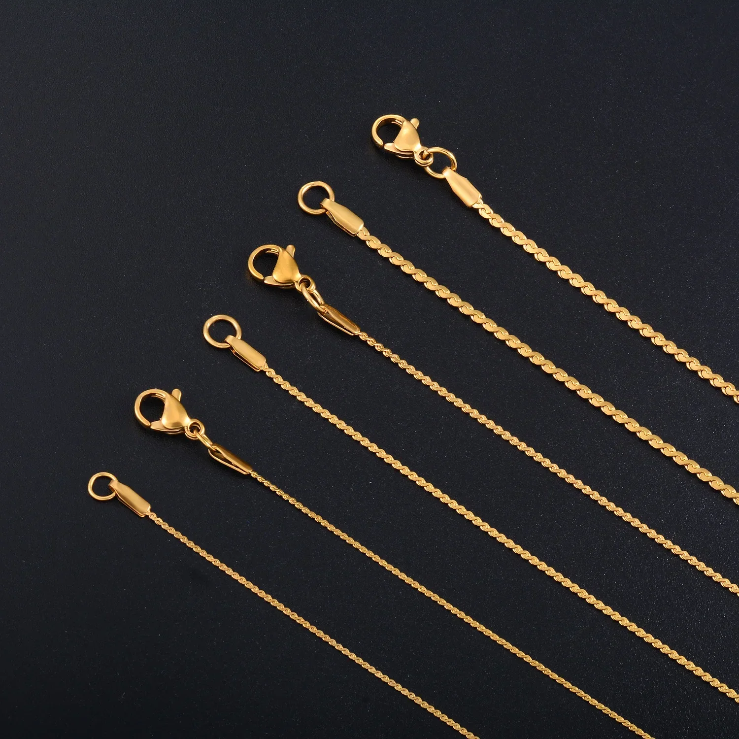 Yadreva 0,8 mm/1,1 mm/1,5 mm cadena de acero inoxidable collar fino joyería de moda altamente pulida