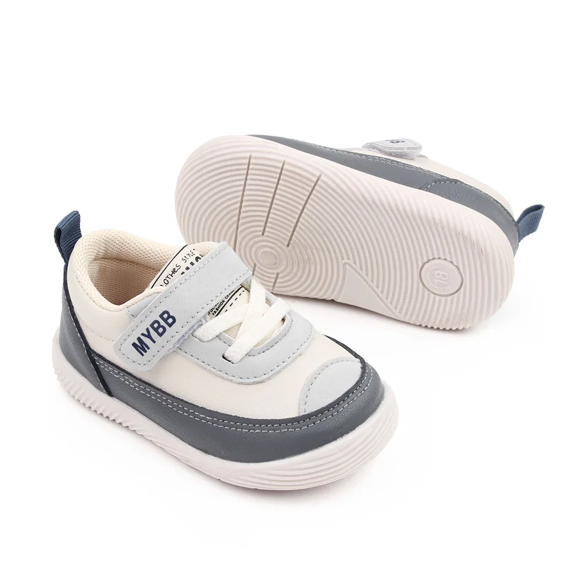 Baby Outdoor Walking Shoes Rubber Sole Soft PU Leather Chirldren Sneaker Infant Shoes Warm Lining Inside 2023 Baby New Fashion