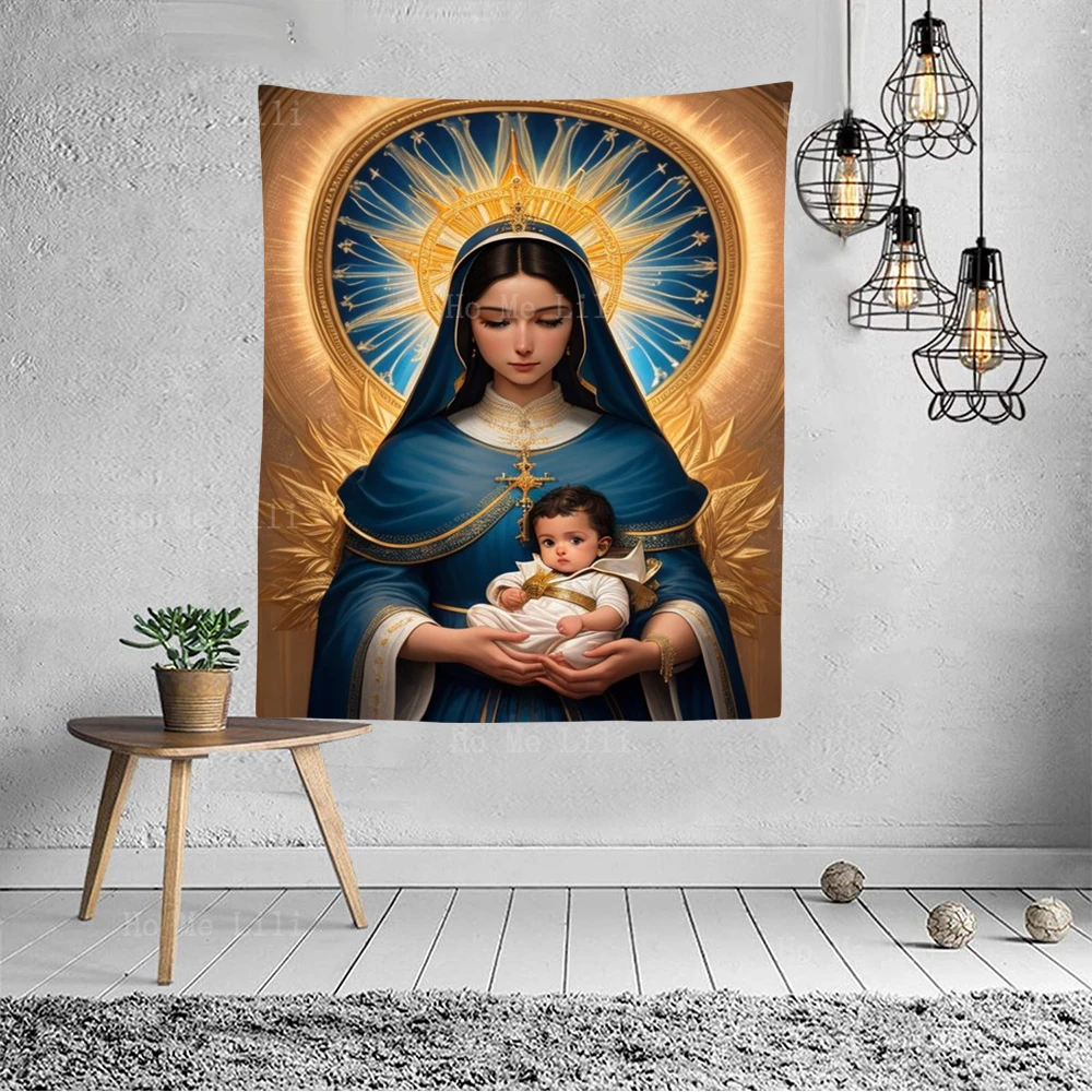 Catholic Doctrinal Ideas Religious Images Of Our Lady Of Aranjuez Without Sin Tapestry For Livingroom Decor