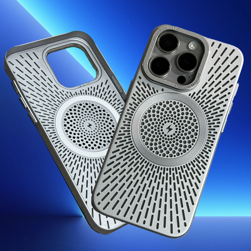 

For MagSafe Hollow Mesh Heat Cooling Phone Case for IPhone 16 16pro Max 13 14 15Pro Wireless Charging Ultrathin Matte Hard 2025