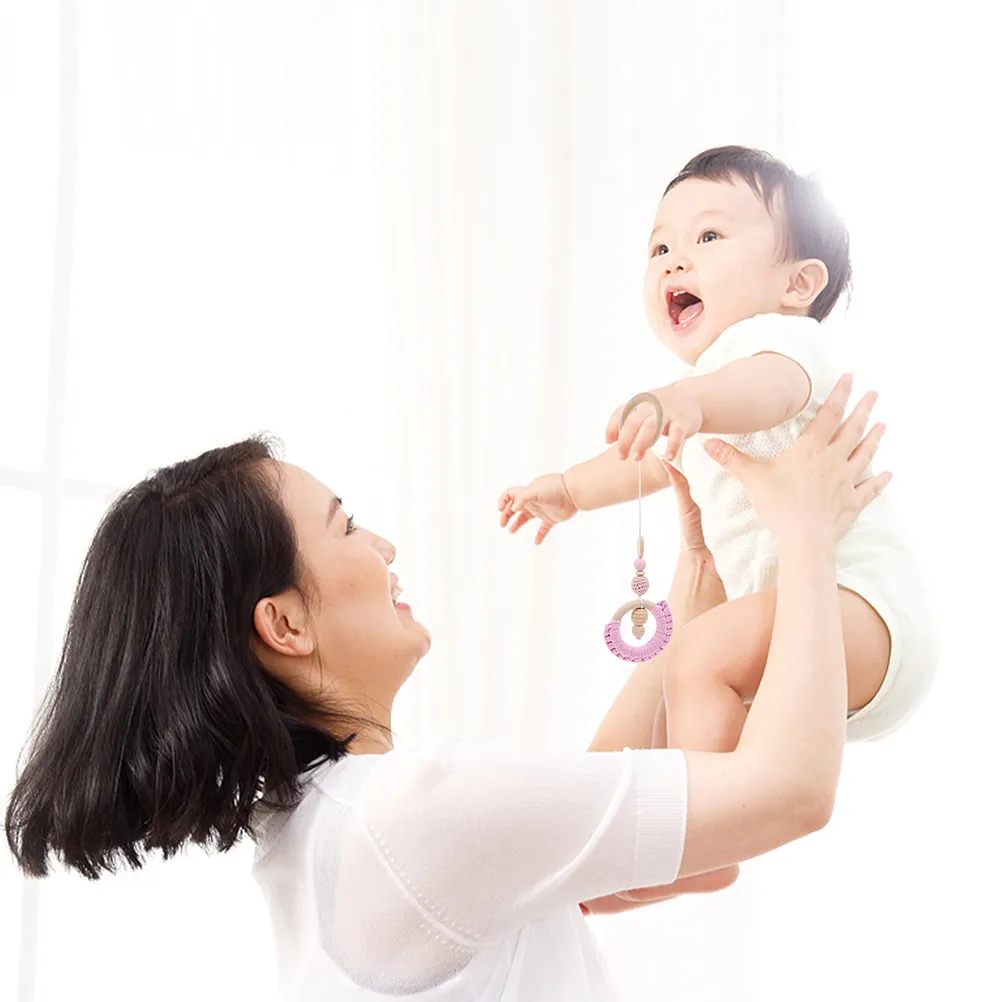 

2Sets Wooden Baby Play Gym Hanging Pendants Detachable for Stroller Crib Newborn Fitness Development Infant Hanging Gym