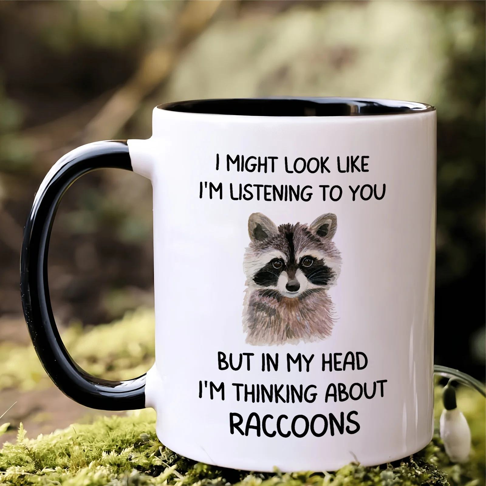 

1pc, Gifts For Raccoon Lovers, 11oz Ceramic Coffee Mug - Reusable, Recyclable, Perfect Summer Winter Drinkware Gift, Safe & Comf