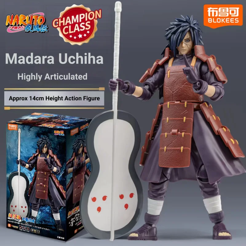 BLOKEES Champion Class Naruto Shippuden Madara Uchiha Assembled Building Block Action Figure 14cm Anime Collectible Toy