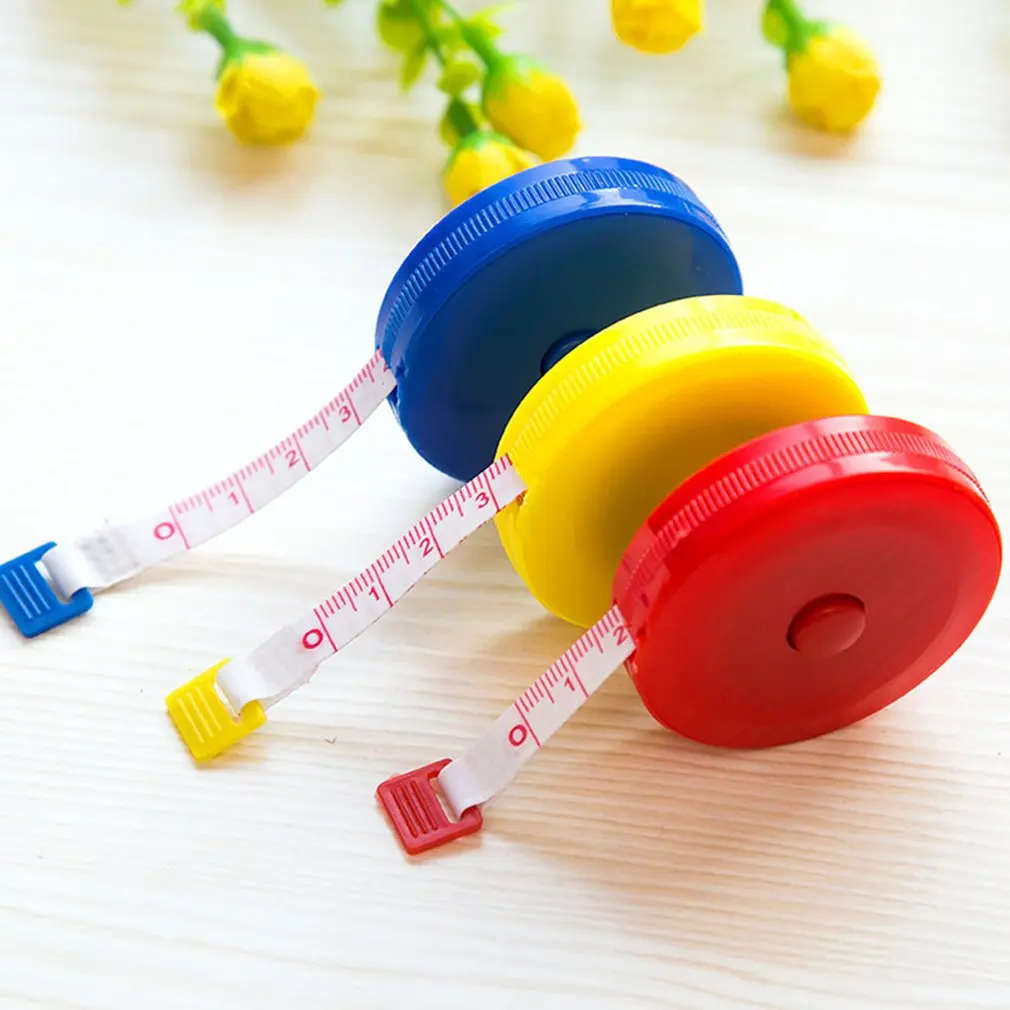 Przenośny rozmiar cukierkowy kolor mały plastikowy chowana taśma mierzenia odzieży nóżki miękkie małe taśmy linijki 1 szt losowy kolor