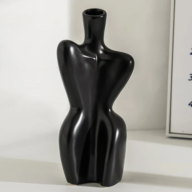 Nordic Ceramic Irregular Shape Vase, Home Living Room Bedroom, Office, Dining Table Tabletop Decor Accessories, Flower Ware, 1Pc
