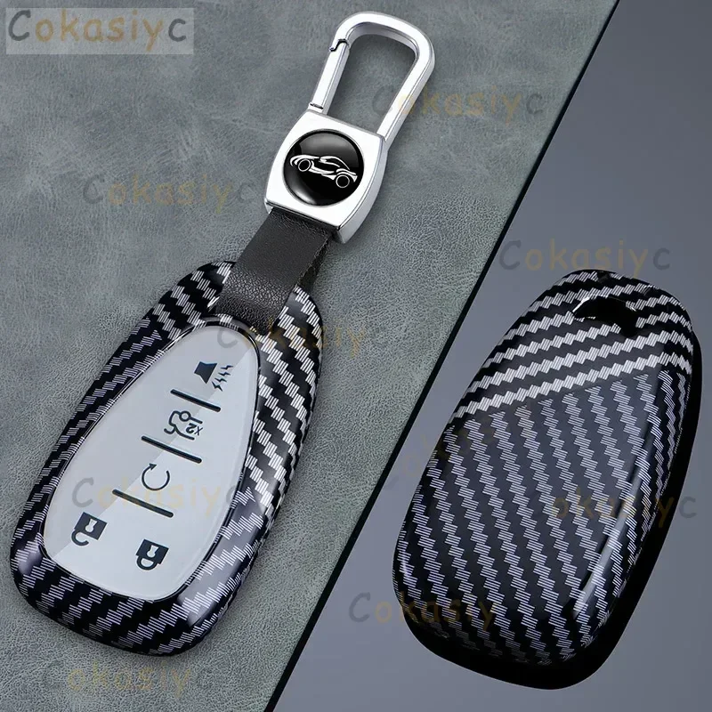 Funda de llave de fibra de carbono de 2 3 4 5 botones para Chevrolet Onix Equino Cruze Spark Sonic Camaro Volt Bolt Malibu Blazer Traverse