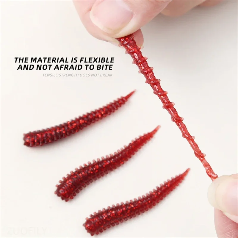 10 قطعة ديدان الرمل طعوم لينة العائمة محاكاة Millipede الصيد الطعوم لدغة مقاومة الدهون دودة القز لينة إغراء 52 مللي متر توبواتر الطعوم #4