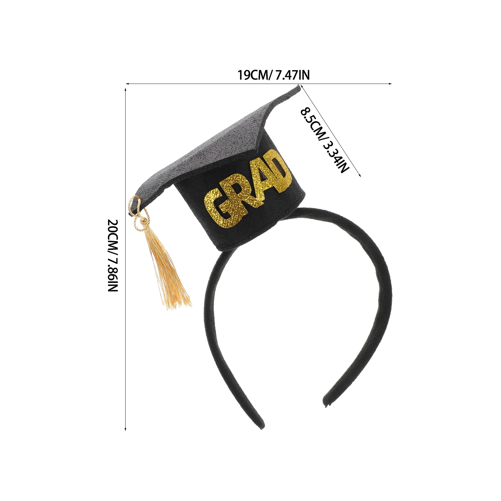 Cerimônia de formatura bandana borla elegante argola de cabelo para penteados longos e curtos não tecido festa de formatura evento de casamento