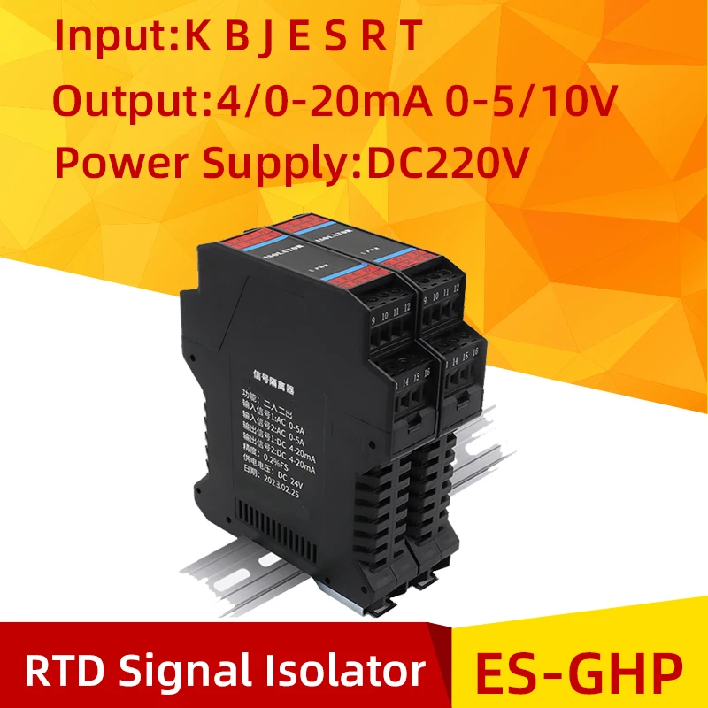 Transmisor de temperatura 1 en 1 salida 2 en 2 salidas tipo K 0-1300 ℃   Convertidor 4-20mA 0-10V Convertidor de temperatura de termopar