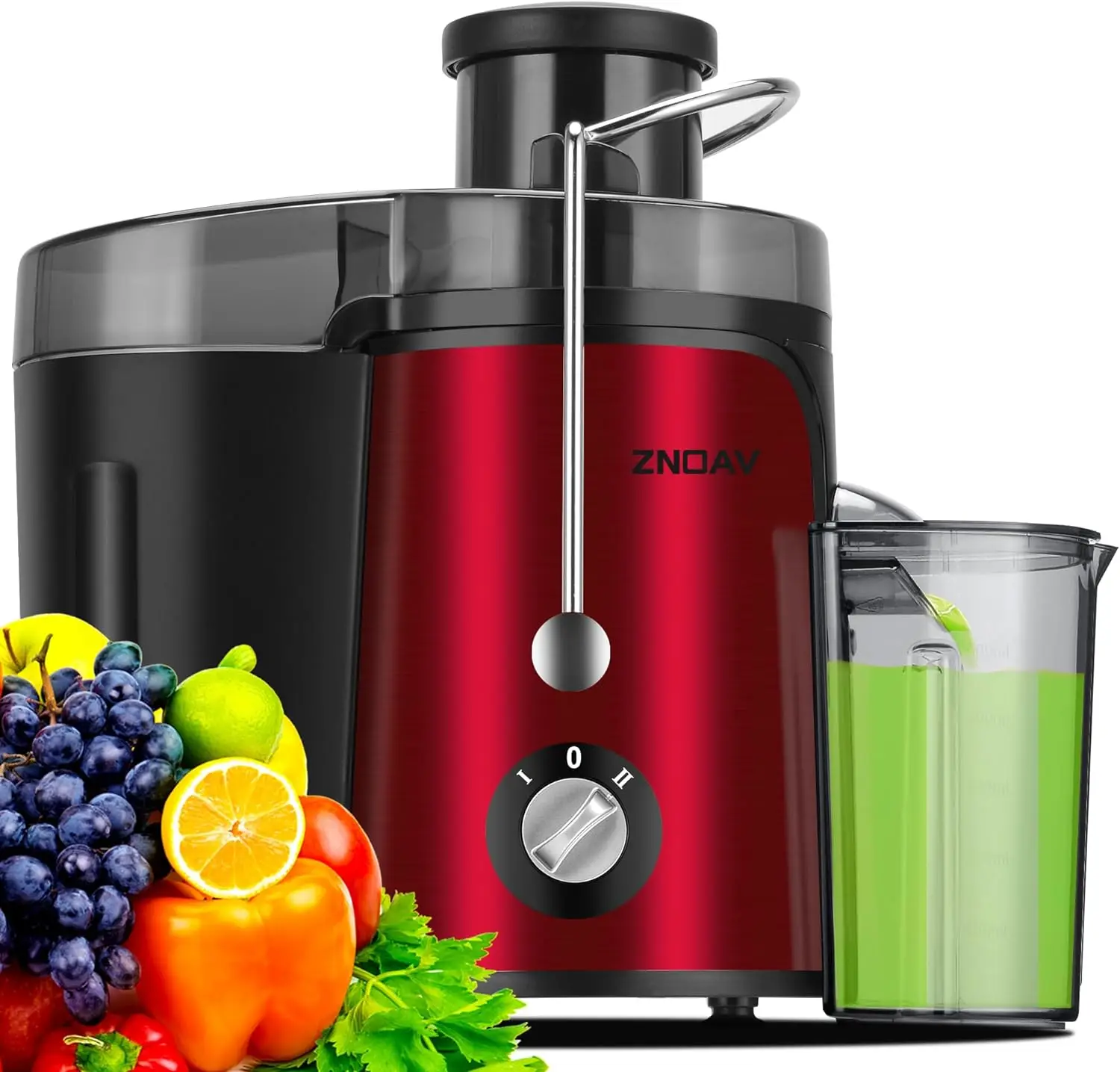 600W Juicer with 3.5” Wide Chute, Juice Extractor with 3 Speeds, BPA Free, Easy to Clean, Compact Centrifugal Juicer Anti-drip