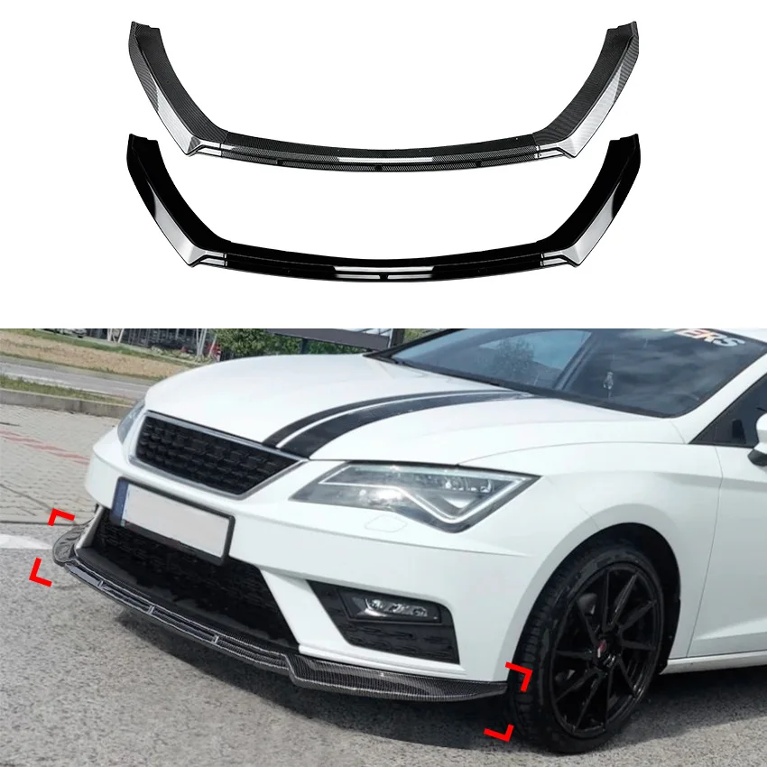 

For Seat Leon MK3.5 2017 18 19 Car Front Bumper Lip Chin Spoiler Splitter Diffuser Bodykit Protection Guard Deflector Accessorie