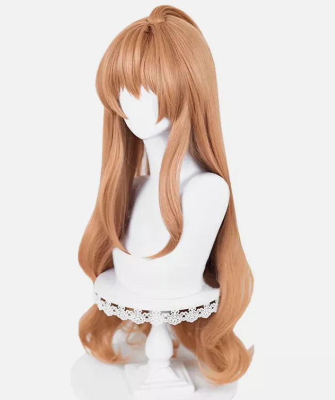 Toradora! Taiga Aisaka Cosplay Wigs 85cm Long Curly Orange Synthetic Hair