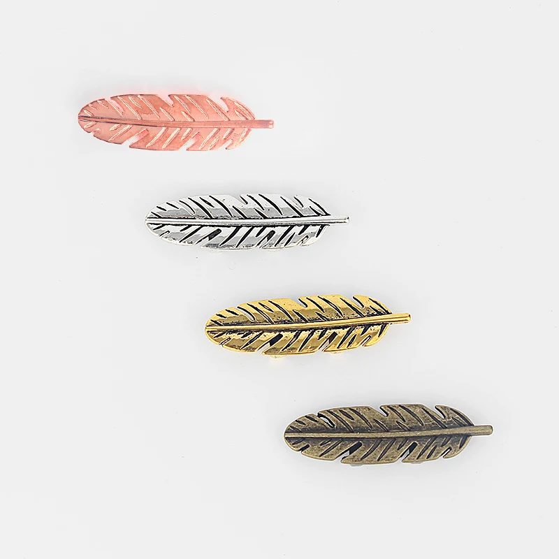 10pcs Antique Bronze/Silver Small Feather Leaf Sliders Spacers For 5mm Flat Leather Cord DIY Bracelet Jewelry Findings Making