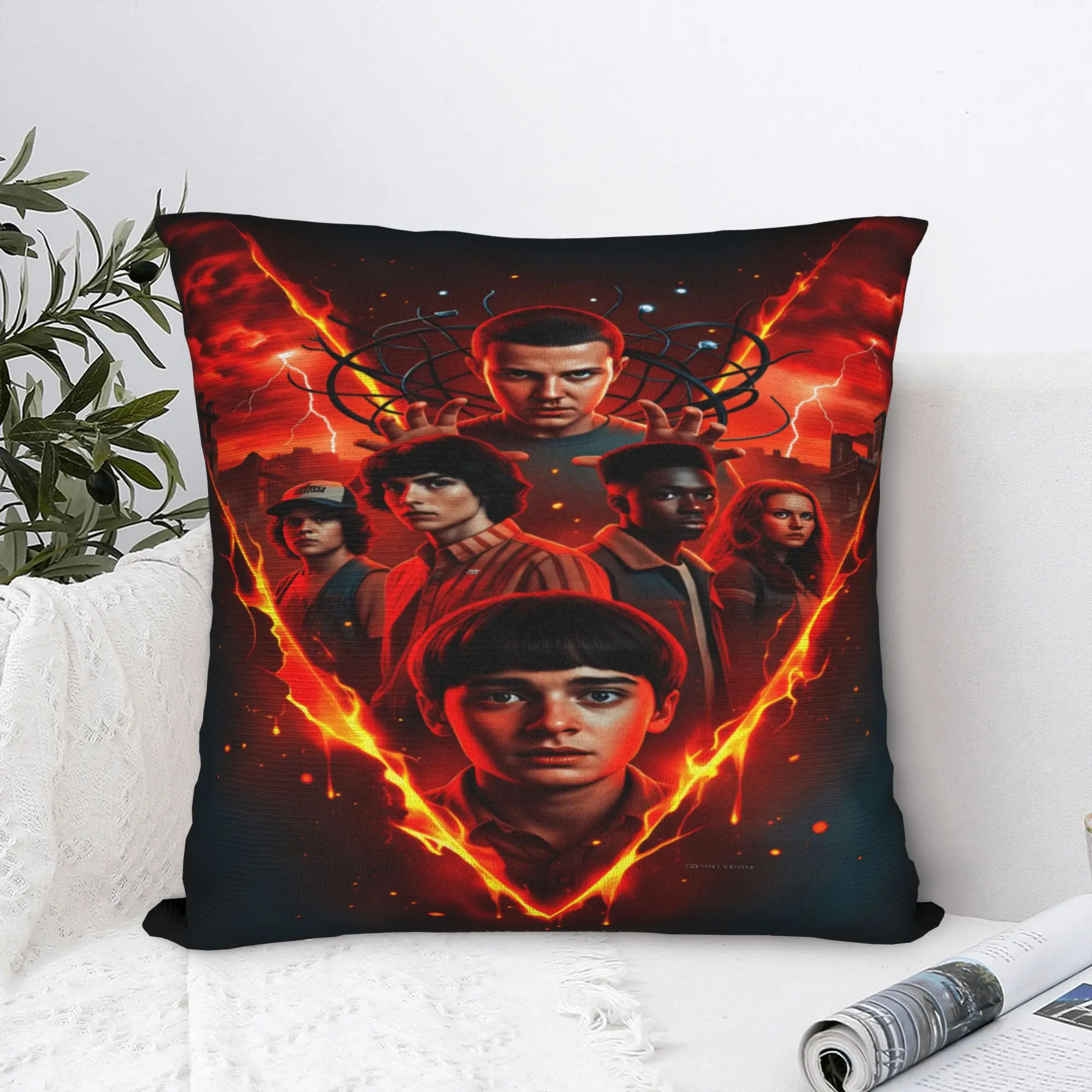 Horror TV Series S-Stranger Pillow Cover  Comfy Cushion Cover Funny Pillow Case For Chair Sofa Home Decor