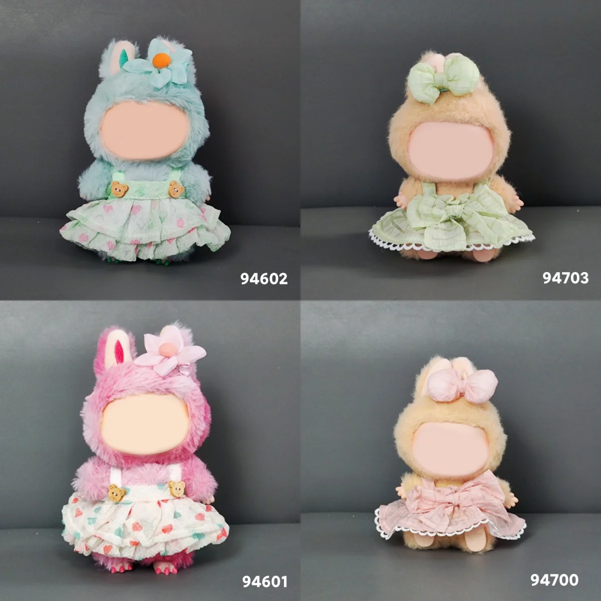 

For 17Cm Labubu Clothes Accessories Pants Skirts Cute Overall Doll Suspender Dress Headwear Dolls Change Clothing Gifts