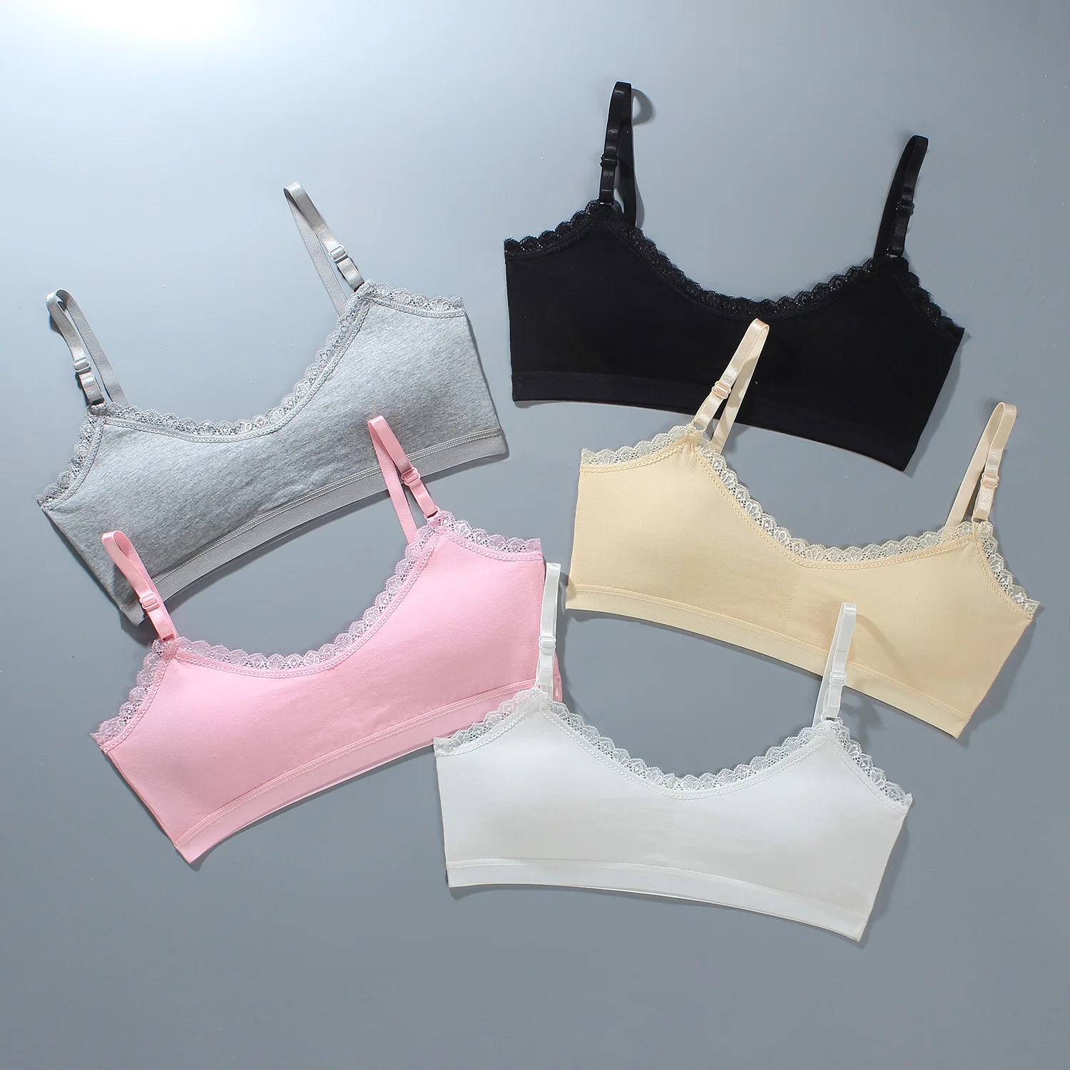 1PC Teen Girls Brassiere Underwear Cotton Kids Bra Lace Design Adolescente Girls Training Bras Breathable Teenage Girl Tops Crop