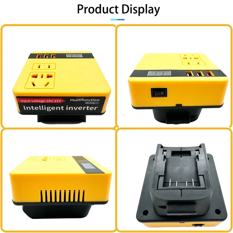 

Battery Inverter Power Inverter for Dewalt 20V Battery DC 18V to AC 220V Portable Power Station Generator Charger Adapter