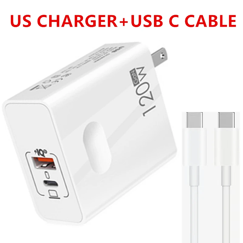 120W USB C Gan Super Fast PD Charger For Laptop Tablets iPhone 15 iPad Poco OPPO Samsung Xiaomi USB Quick Charging Adapter