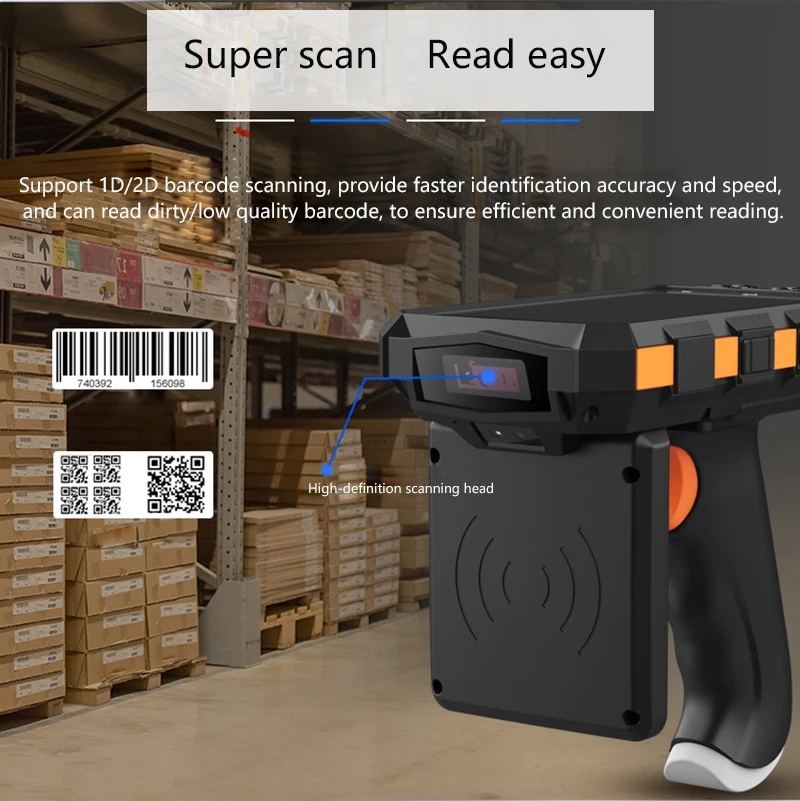 

Беспроводной портативный терминал Android, портативный 1D 2D QR-код, инвентарь, сканер штрих-кода, промышленный прочный КПК