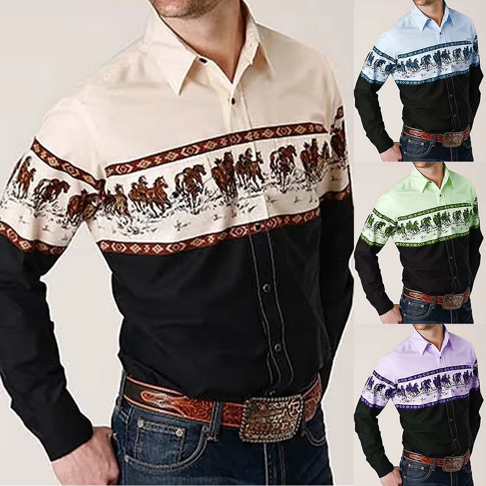 Camicia calda di nuova moda abbottonata casual risvolto manica lunga capispalla poliestere regolare retrò leggermente elasticizzato top