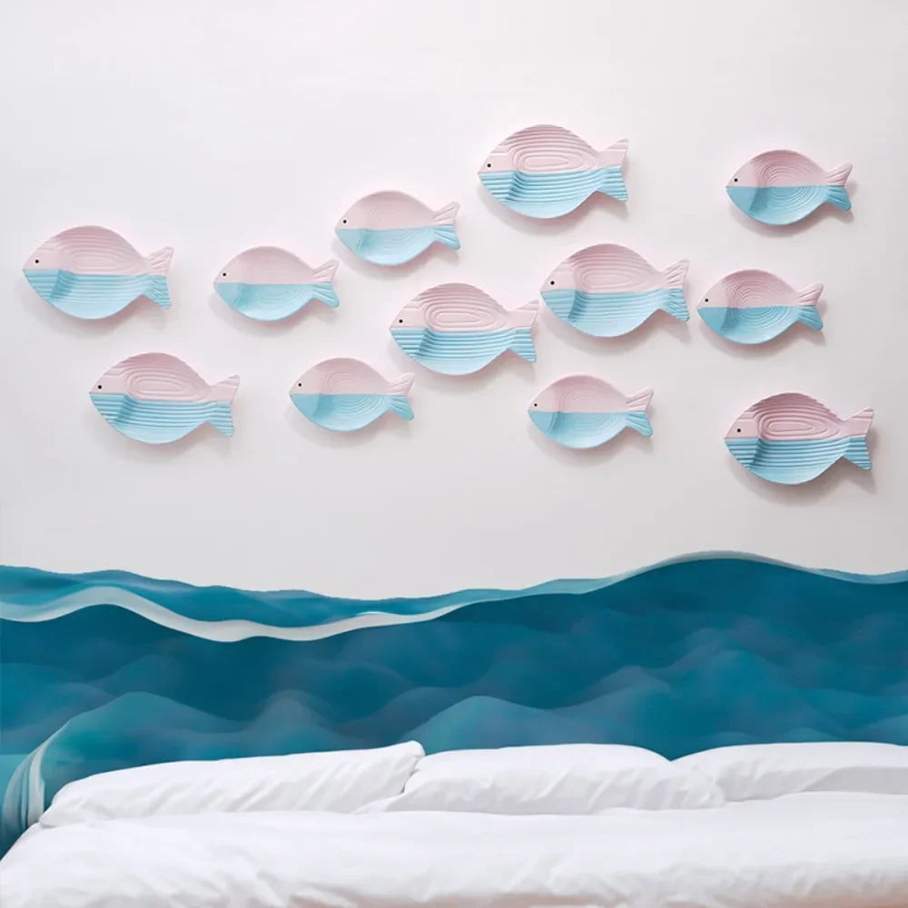 Mediterranean Ocean Wall Stereo Model Room Hotel Fish Wall Decoration Home Background Wall Porch Decoration Home Decor