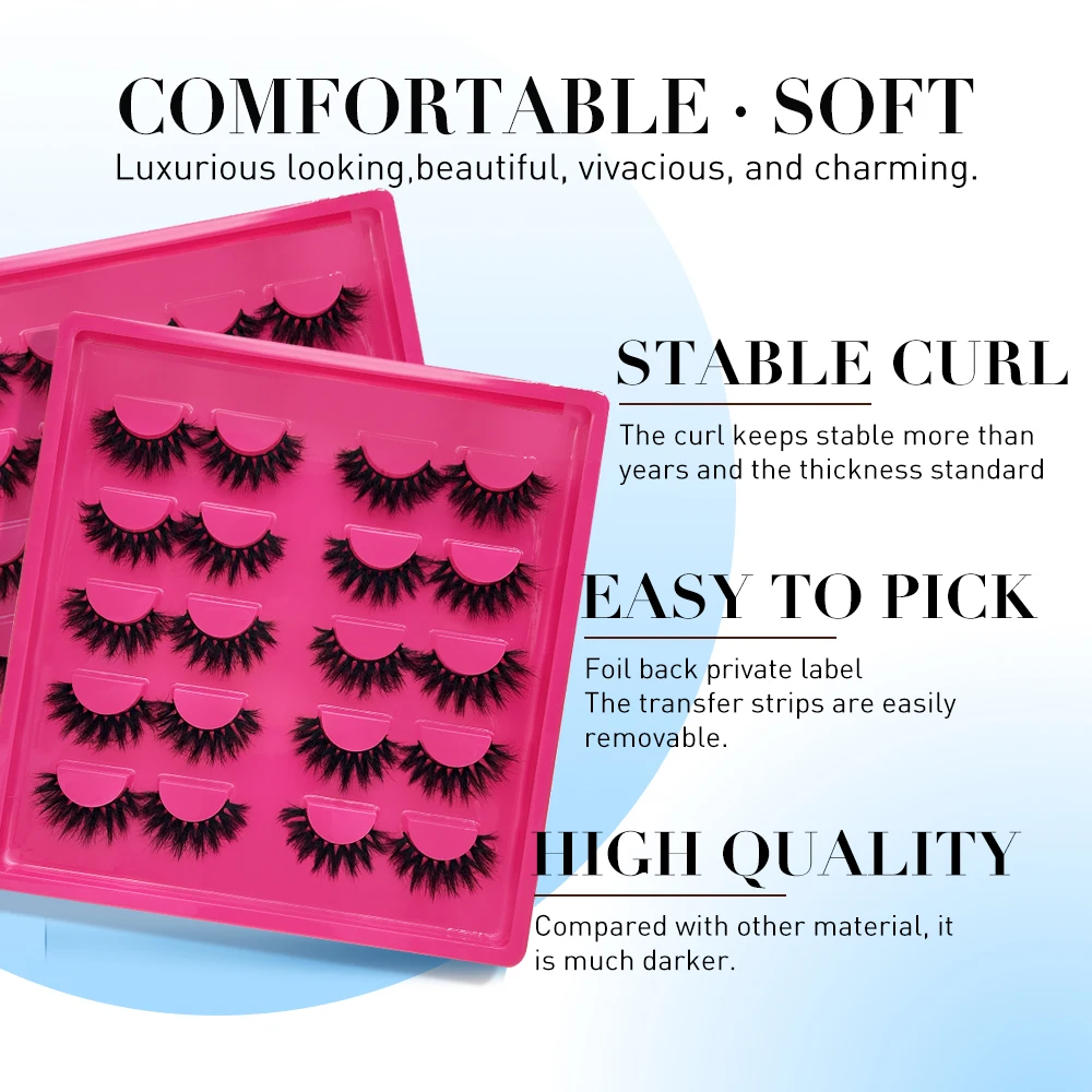 

20Pairs Russian Strip Lashes 3D Mink Lashes Natural Eyelashes Dramatic False Eyelashes Wholesale Eyelash Extension