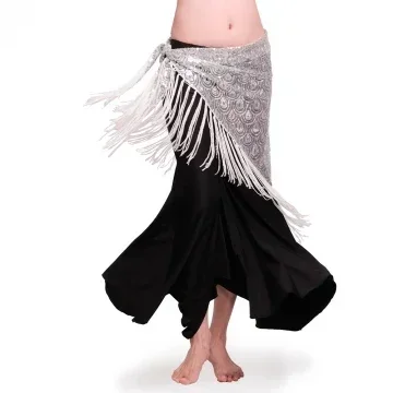 Ropa de danza del vientre con lentejuelas de pavo real, bufanda de cadera para mujer, cadena para niñas, cinturón de danza del vientre, venta al por mayor