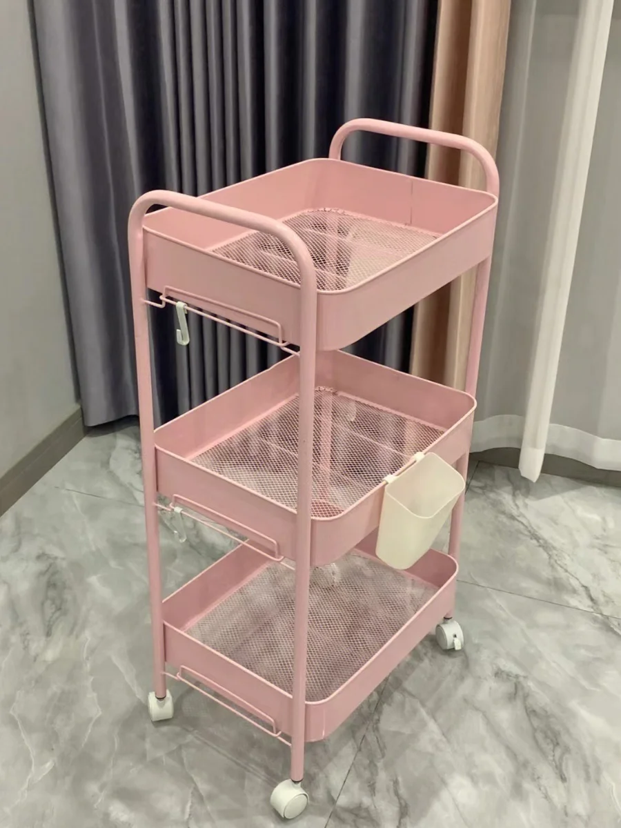 Multi-Layer Mobile Kitchen Storage Cart Furniture Small Pushcart Organizer Rack for Snacks And Household Items in Living Room