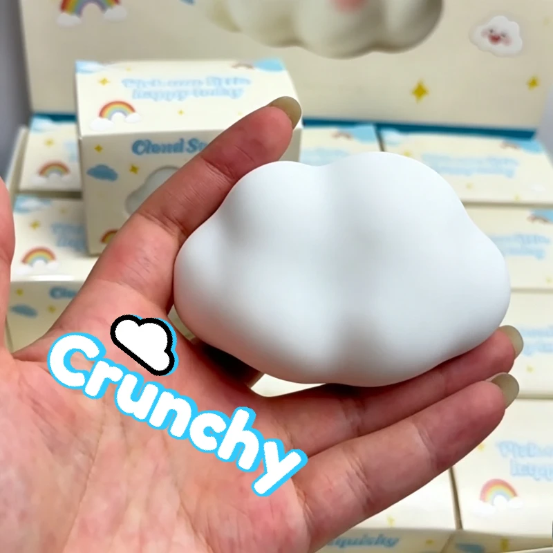 Crunchy Cloud Handmade Ball Soft Squishy Fidget Toy White Decompression Stress Anti Simulated Cloud Squeeze Toy Gift for Adults